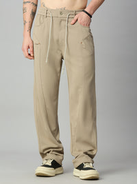 Khaki Relaxed Fit Highly Comfortable Smart Pant