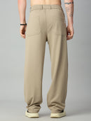 Khaki Relaxed Fit Highly Comfortable Smart Pant