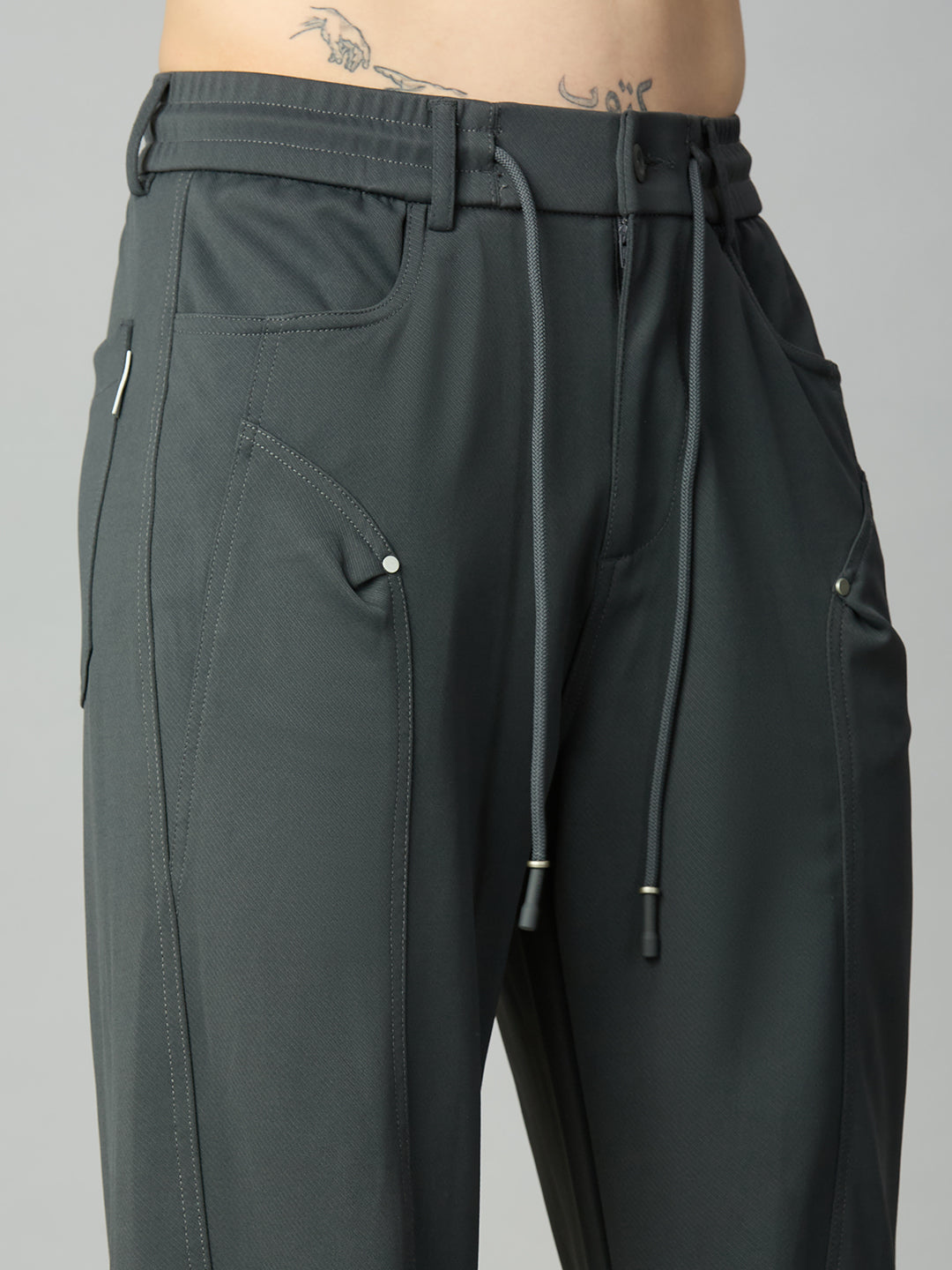 Grey Relaxed Fit Highly Comfortable Smart Pant