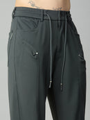 Grey Relaxed Fit Highly Comfortable Smart Pant