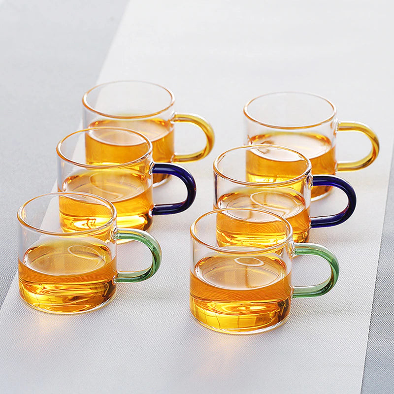 Clear Glass Tea Cup (Set of 6) - 120ml LOFA- love for arcade 