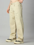 Khaki Baggy Designer Smart Pant