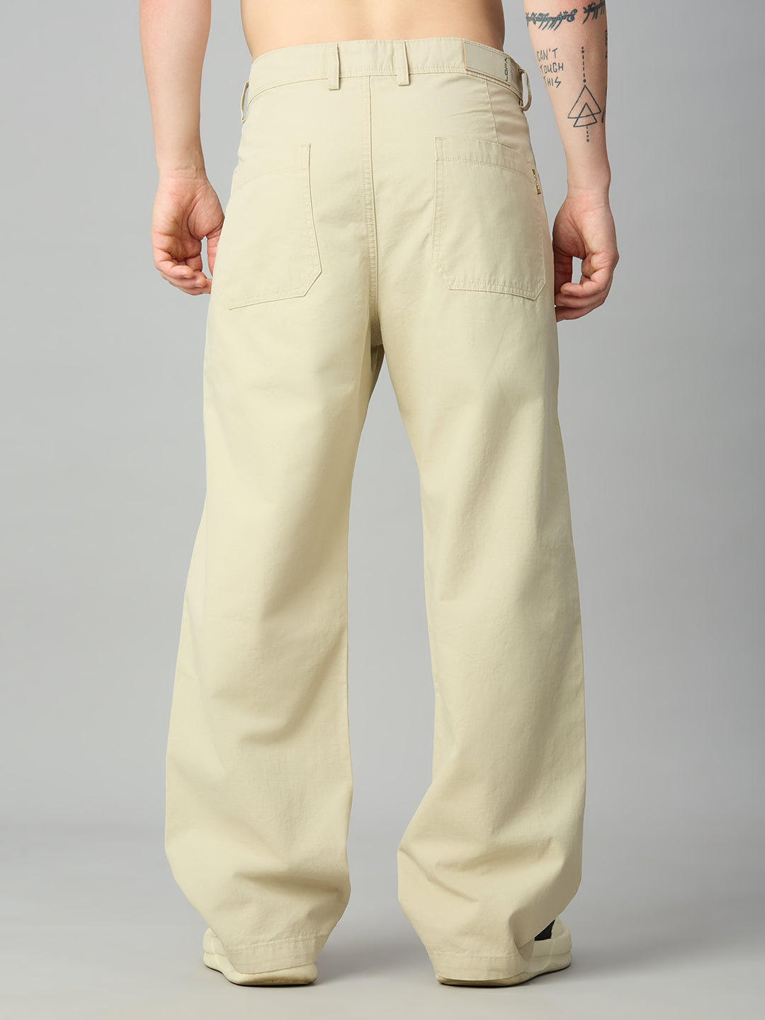 Khaki Baggy Designer Smart Pant