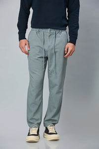 Aqua Blue Comfort Fit Casual Trousers