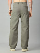 Men's relaxed fit Tencel cargo pants with premium drape and comfortable silhouette – back view