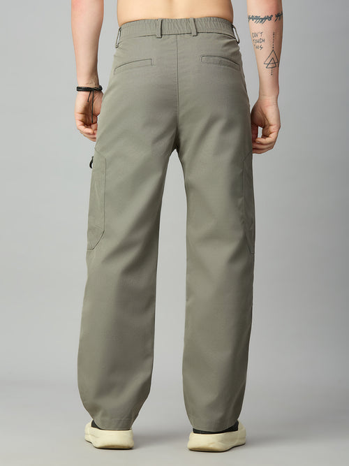 Men's relaxed fit Tencel cargo pants with premium drape and comfortable silhouette – back view