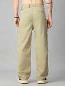 Men's relaxed fit Tencel cargo pants with premium drape and comfortable silhouette – back view