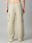 Men's baggy cargo pants back view