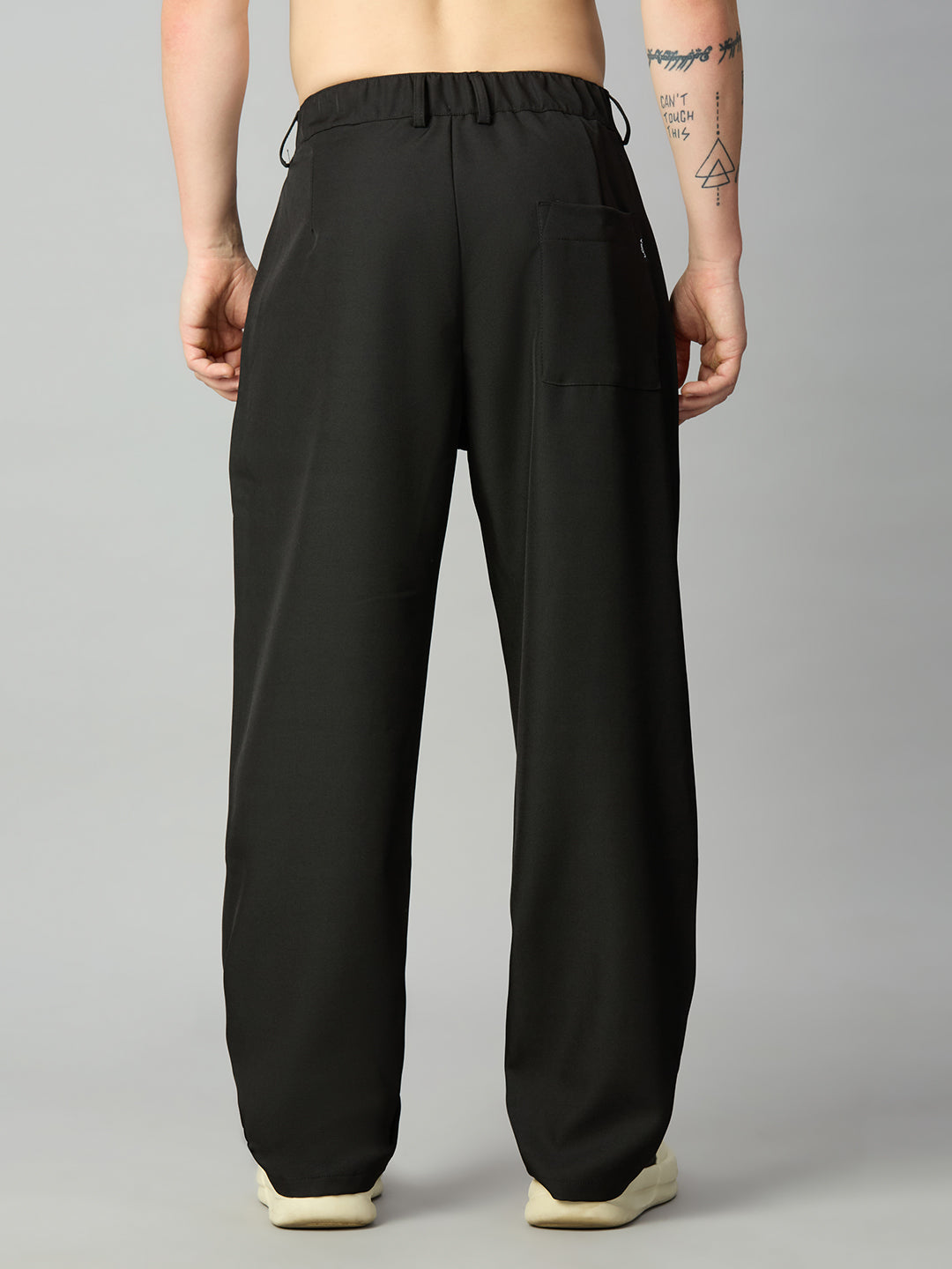 Men's baggy Tencel trousers back view