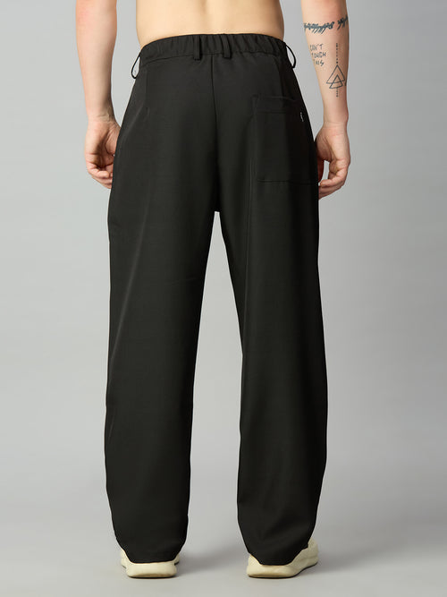 Men's baggy Tencel trousers back view