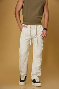 Comfort Fit Beige Cargo Pants