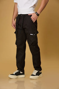 Casual Fit Black Cargo Pants