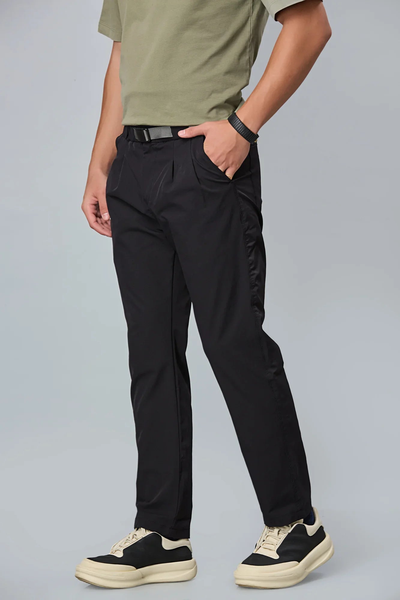 Comfort Fit Black Casual Trousers