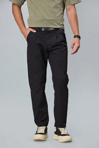 Comfort Fit Black Casual Trousers