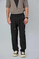 LOFA Men’s Black Comfort Fit Polyester Trousers Front View – Stretchable Smooth Fabric