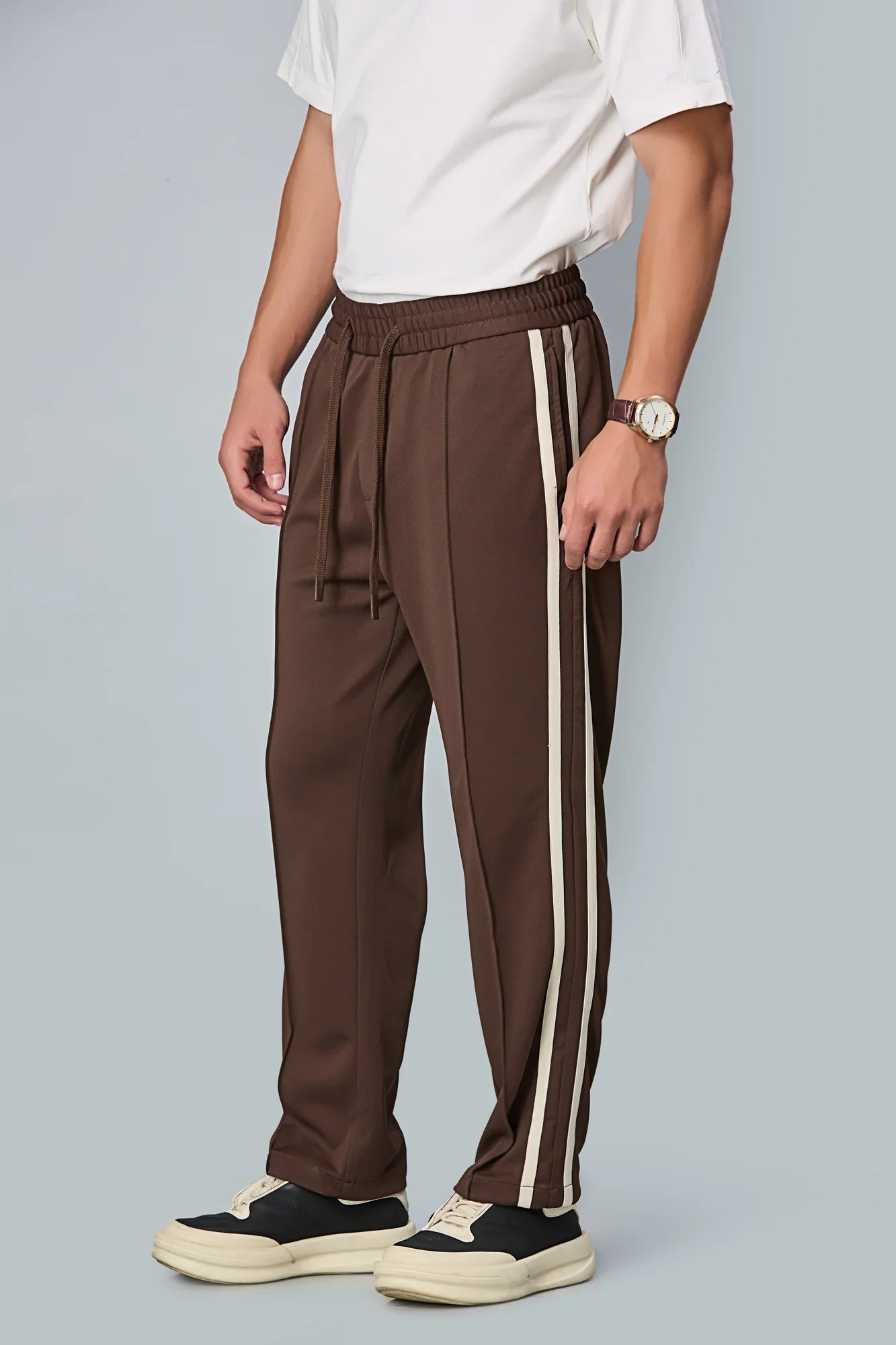 Straight Fit Coffee Brown Active Pants