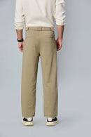Back design of men’s trousers with tailored fit and stretchable fabric back view 