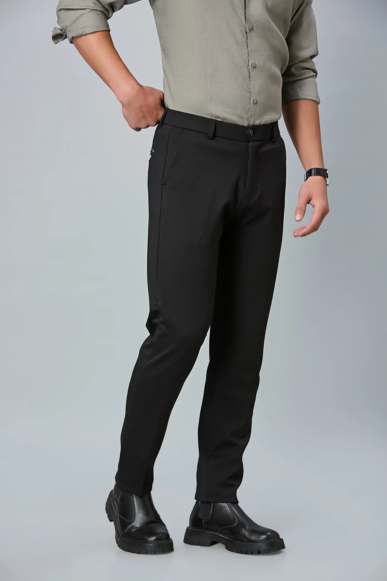 stretchable formal pant side view  