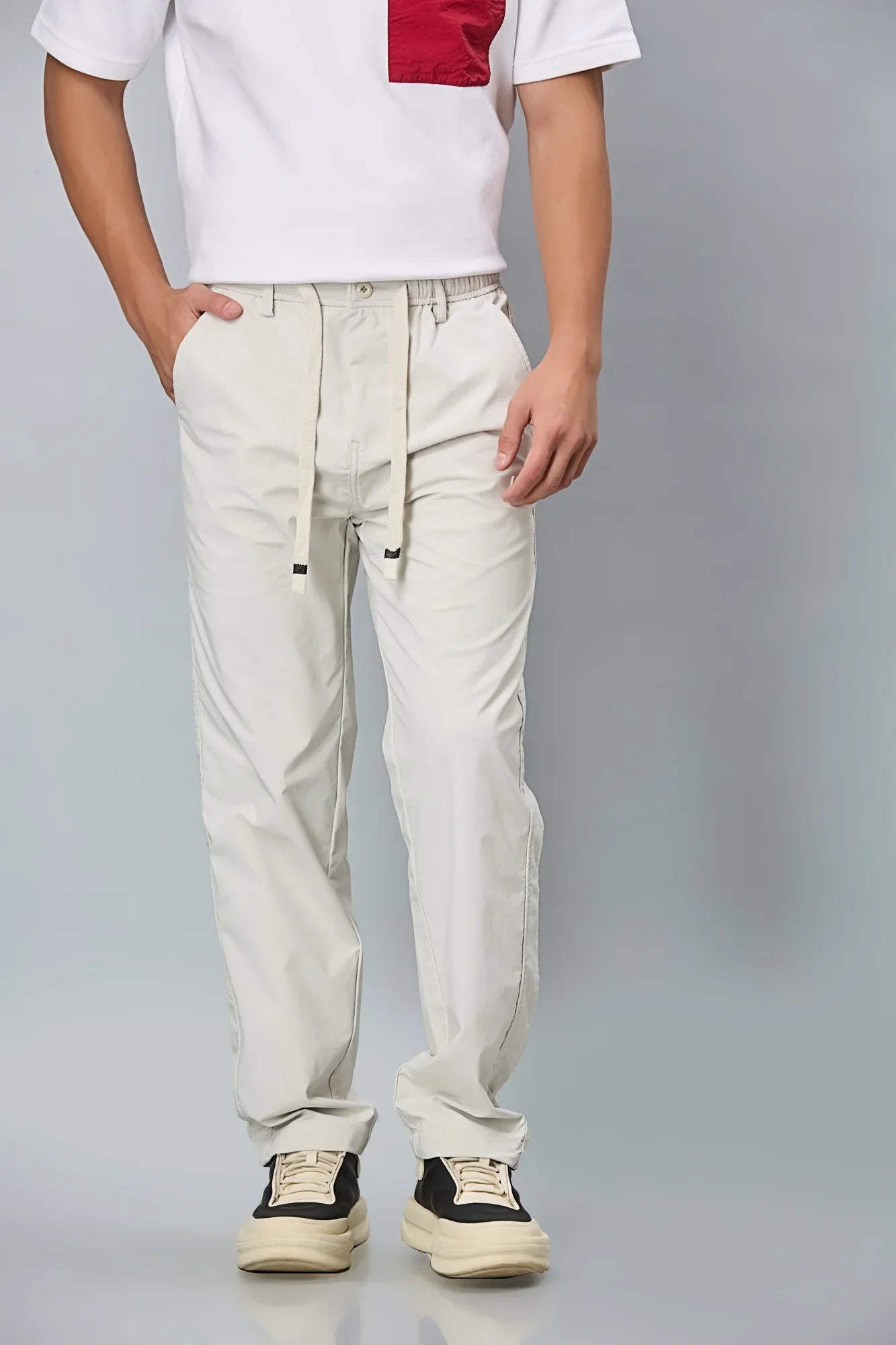 Comfort Fit Cream Smart Pants