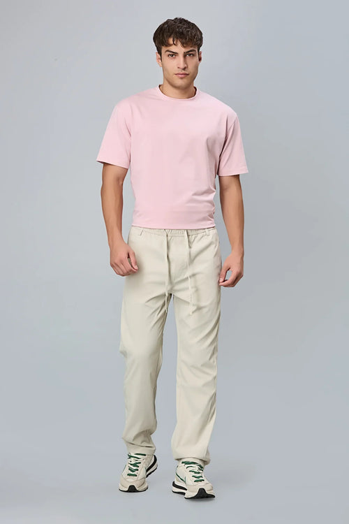 LOFA Men’s Cream Comfort Fit Polyester Activewear Trousers Styled Full Outfit