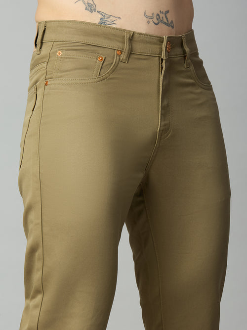 Close-up of premium stretch cotton blend fabric with smooth, refined finish