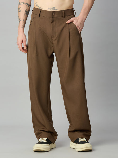 Men's Korean fit baggy Tencel pants front view