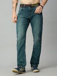 Light Blue-Green Straight Fit Denim Jeans