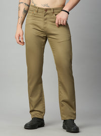 Khaki Stretch Cotton Blend Comfort Trousers