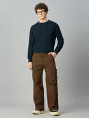 Men's premium baggy Tencel cargo pants styled with streetwear outfit for a modern utility look