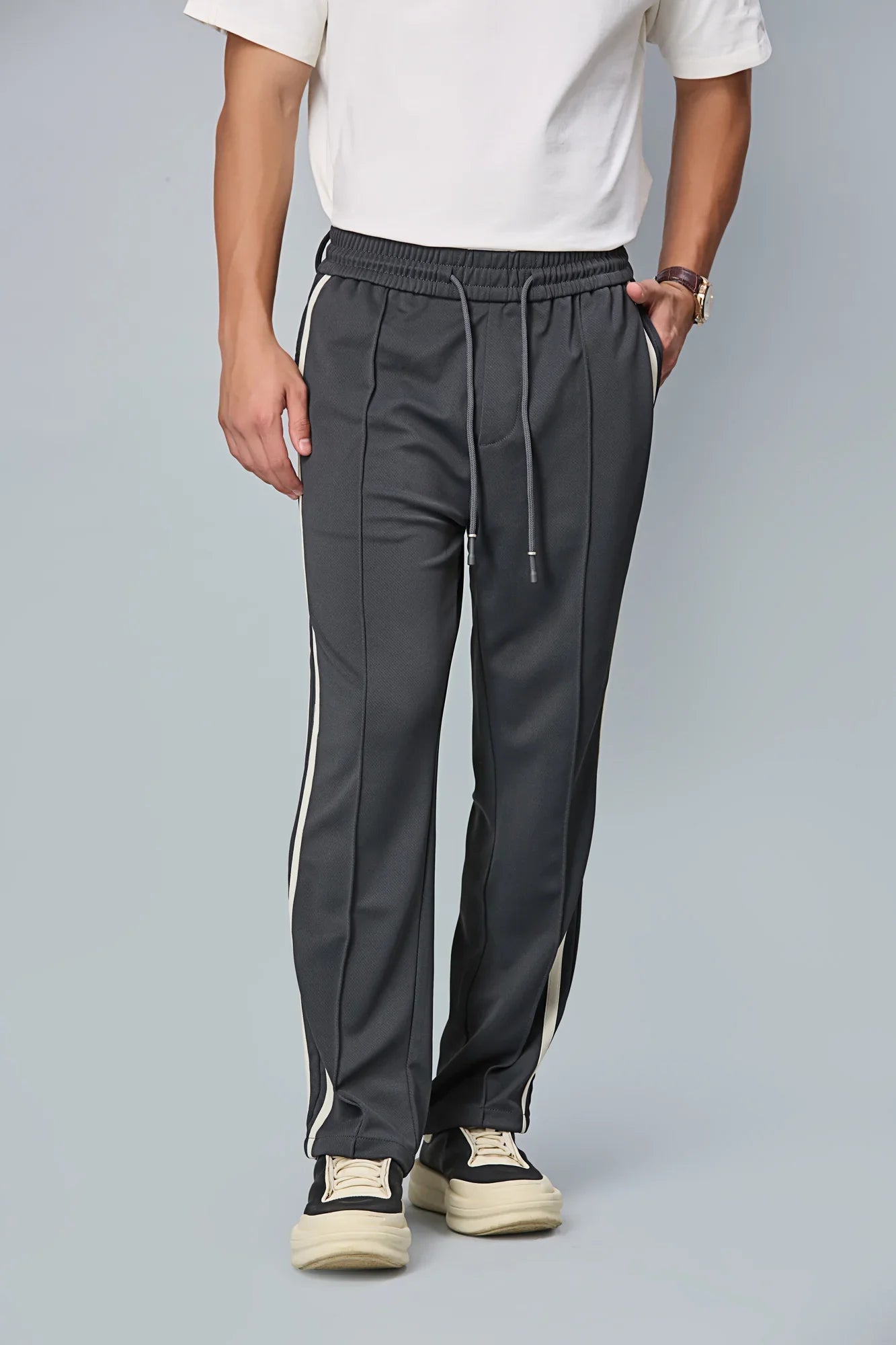 Straight Fit Grey Active Pants