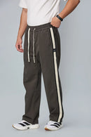 Side View of LOFA Men’s grey Baggy Fit Active Pants with Waist Strings