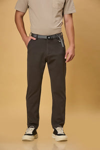 Straight Fit Stretch Grey Trouser