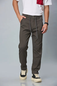 Relax Fit Grey Casual Trousers