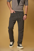 LOFA Men’s grey Relaxed Fit 4-Way Stretch Trousers Front View