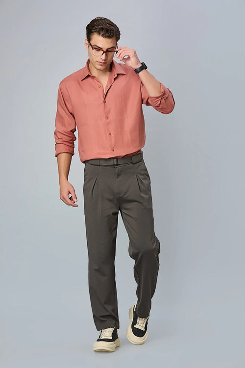 Men’s comfort fit formal trousers with stretch fabric – office wear look