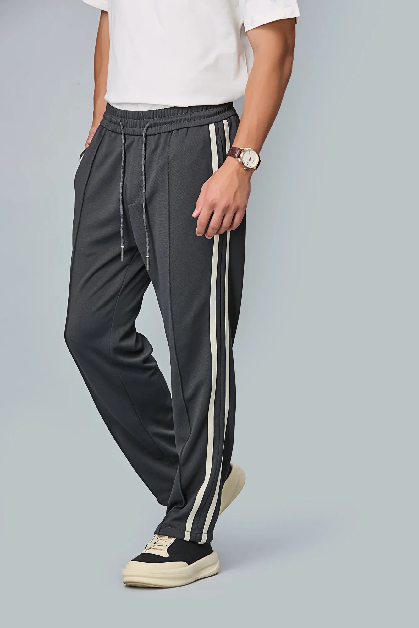 Straight Fit Grey Active Pants