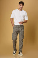 LOFA grey cargo pants styled for men – casual and versatile everyday look.