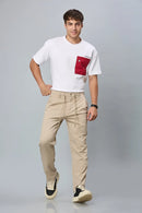 LOFA Men’s Relaxed Fit khaki Casual Trousers Styled Full Outfit