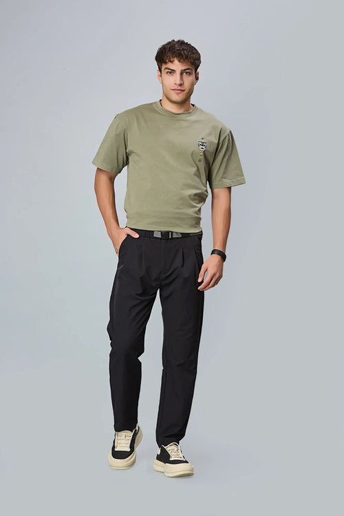 LOFA Navy Blue comfort fit trousers styled for men – stretchable and refined look.