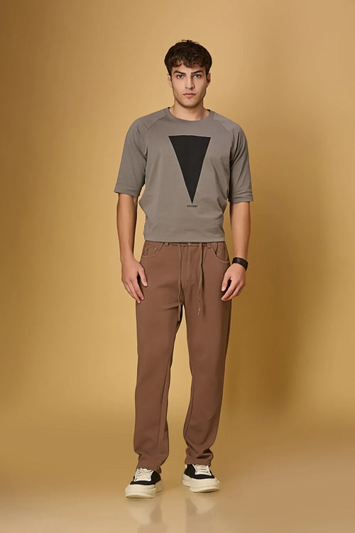 LOFA Men’s Coffee Brown Relaxed Fit Trousers Styled Full Outfit – Everyday Look