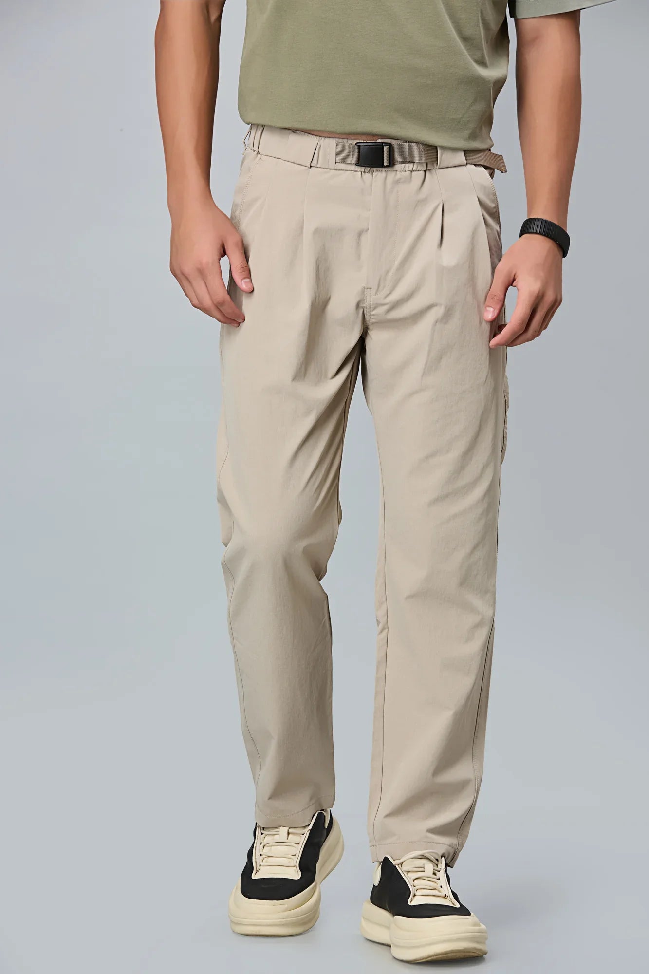 Comfort Fit Khaki Casual Trousers