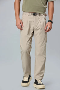 Comfort Fit Khaki Casual Trousers