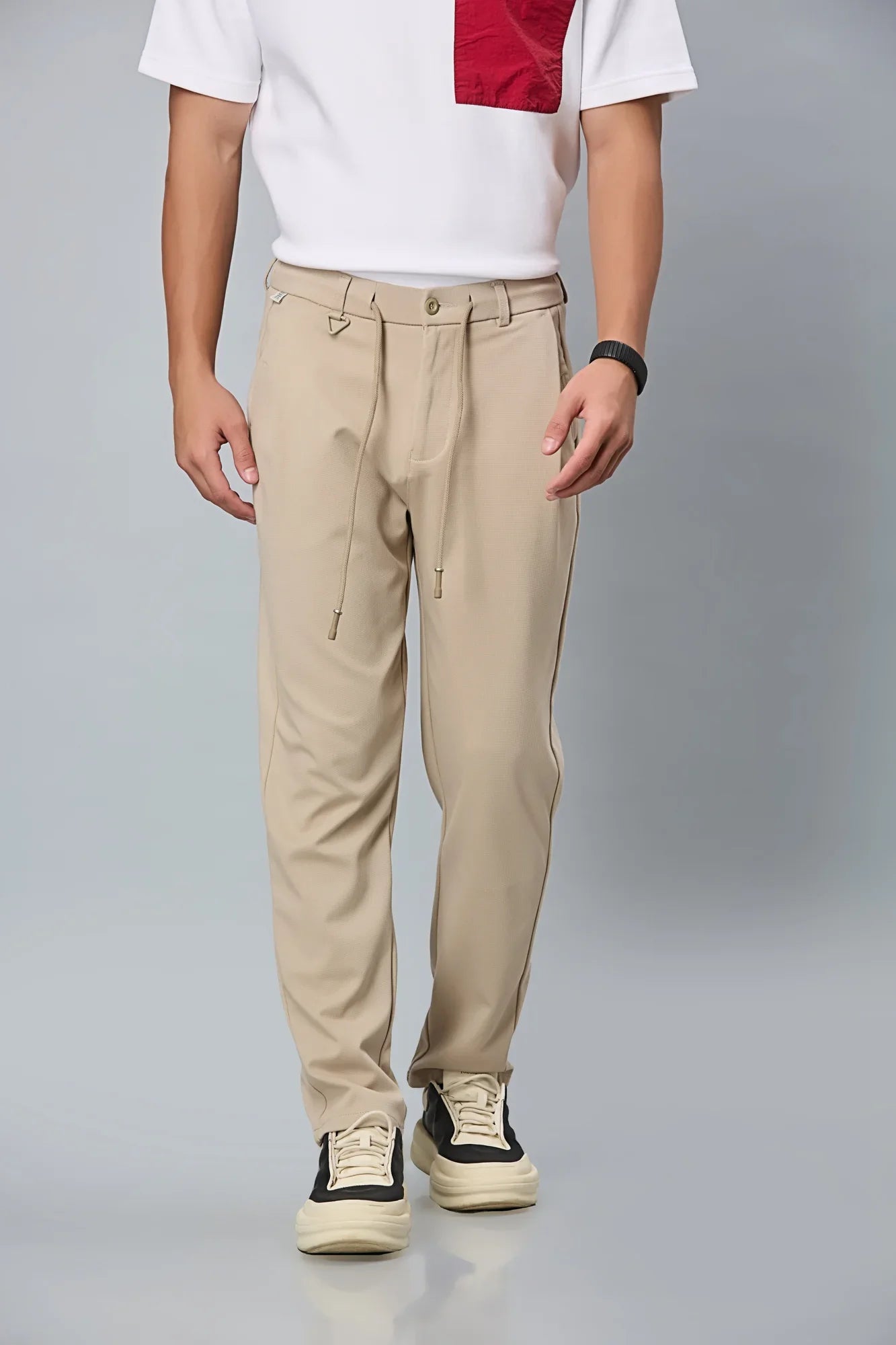 Relax Fit Khaki Casual Trousers