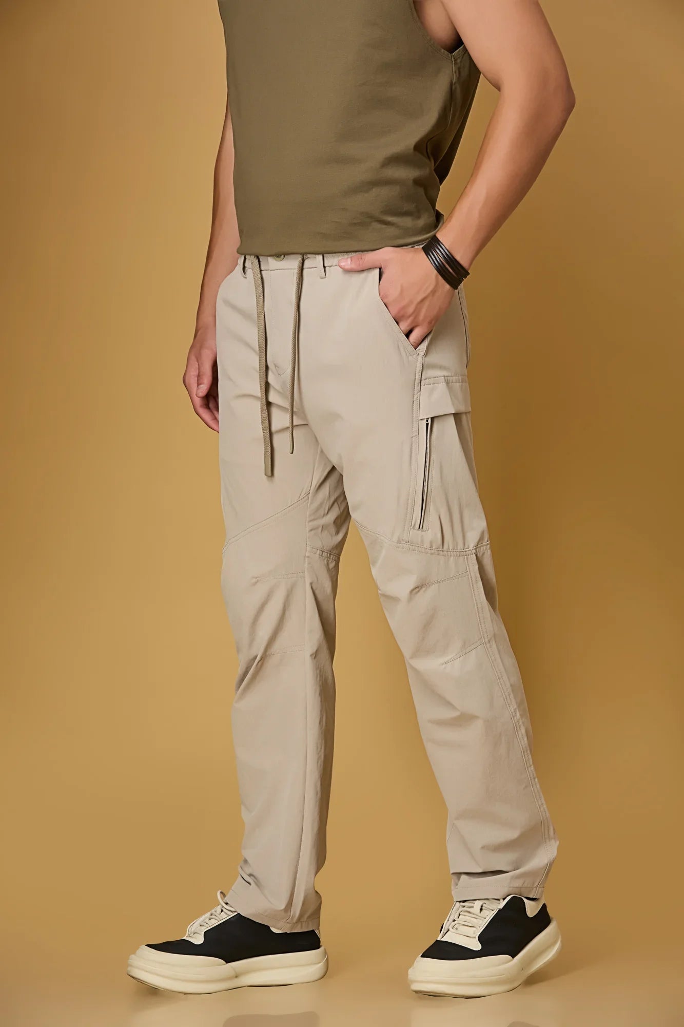 Comfort Fit Khaki Cargo Pants