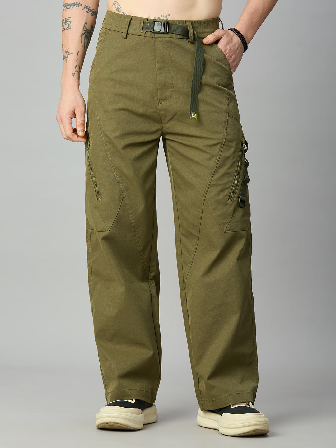 Baggy Fit Military Green Cargo Pant