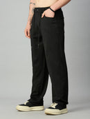 Side profile of Lofa™ Relaxed Fit Tencel Stretch Drawstring Pants showcasing the relaxed silhouette, clean side seams, and comfortable drape.
