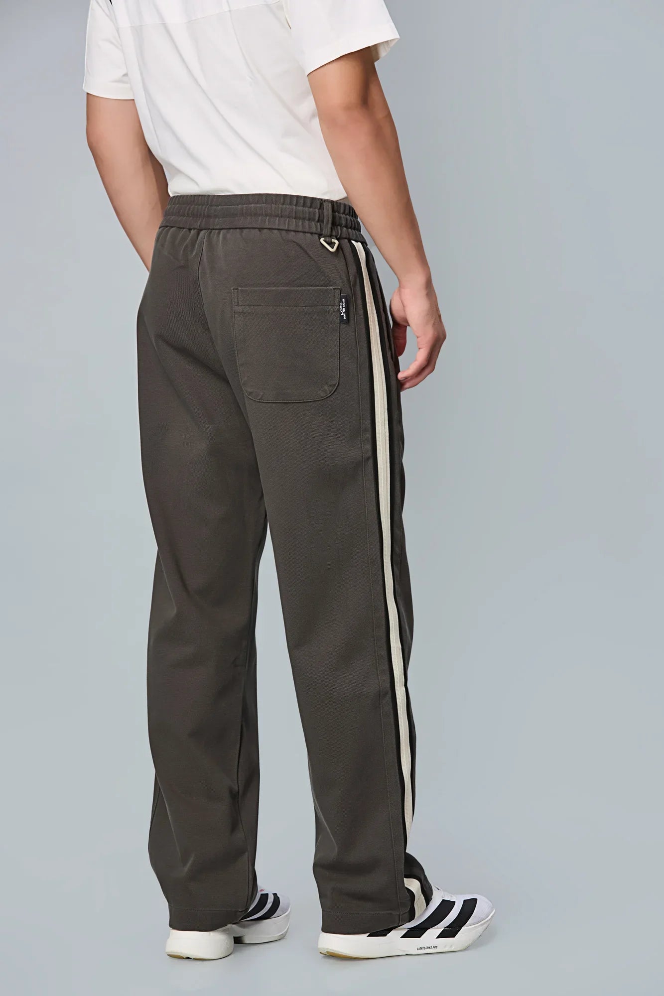 Back View of grey Baggy Fit Active Pants for Men – LOFA Comfort Stretch Pants