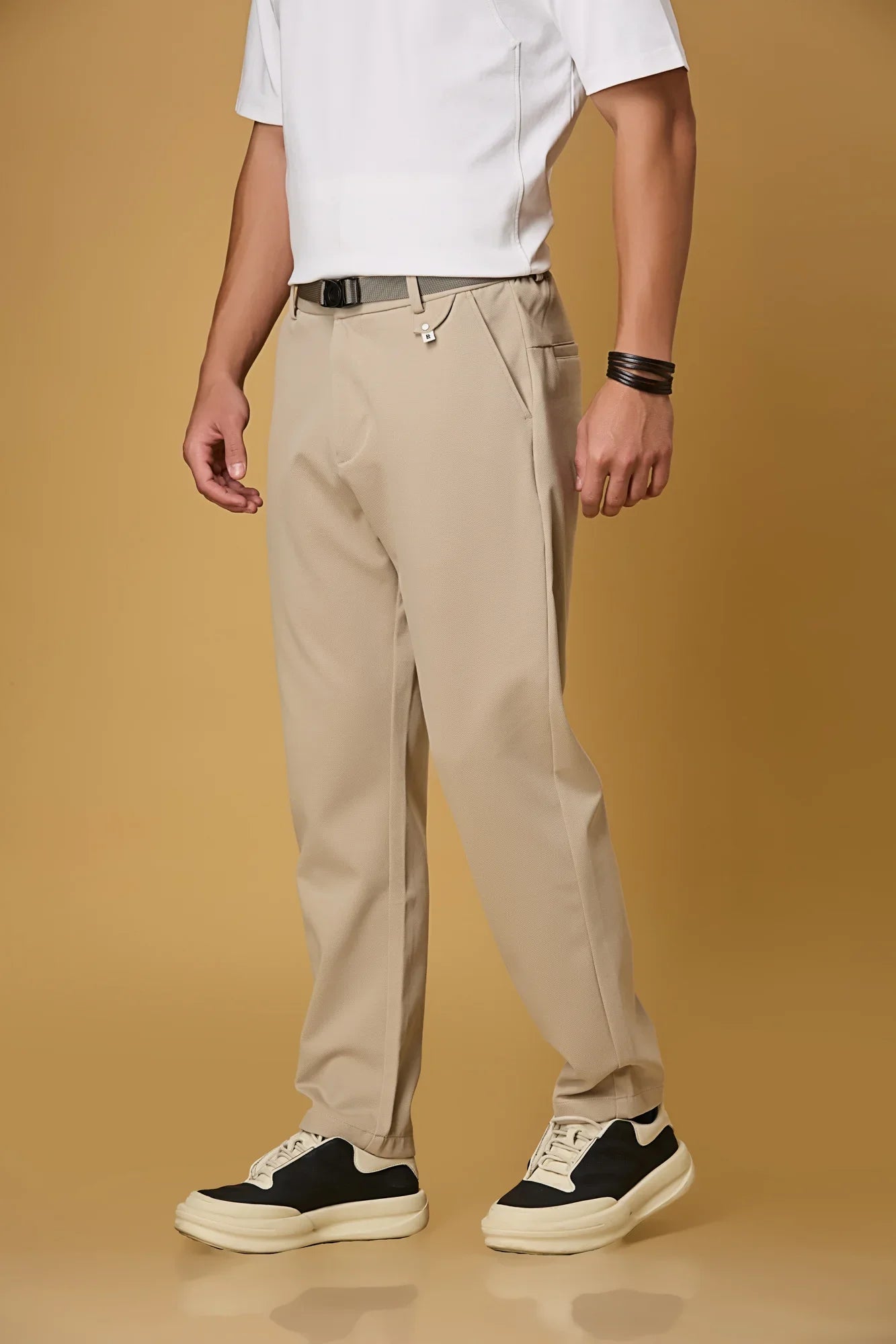Straight Fit Stretch Light Khaki Trouser