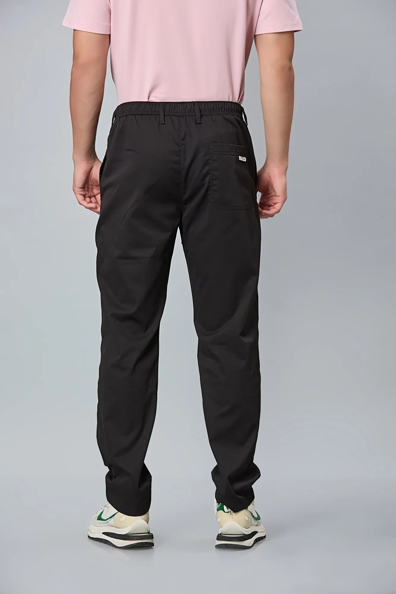 Back View of LOFA Men’s black Activewear Trousers – Comfort Fit Design