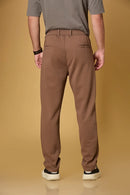 Back View of LOFA Men’s Coffee Brown 4-Way Stretch Trousers – Casual Comfort Wear